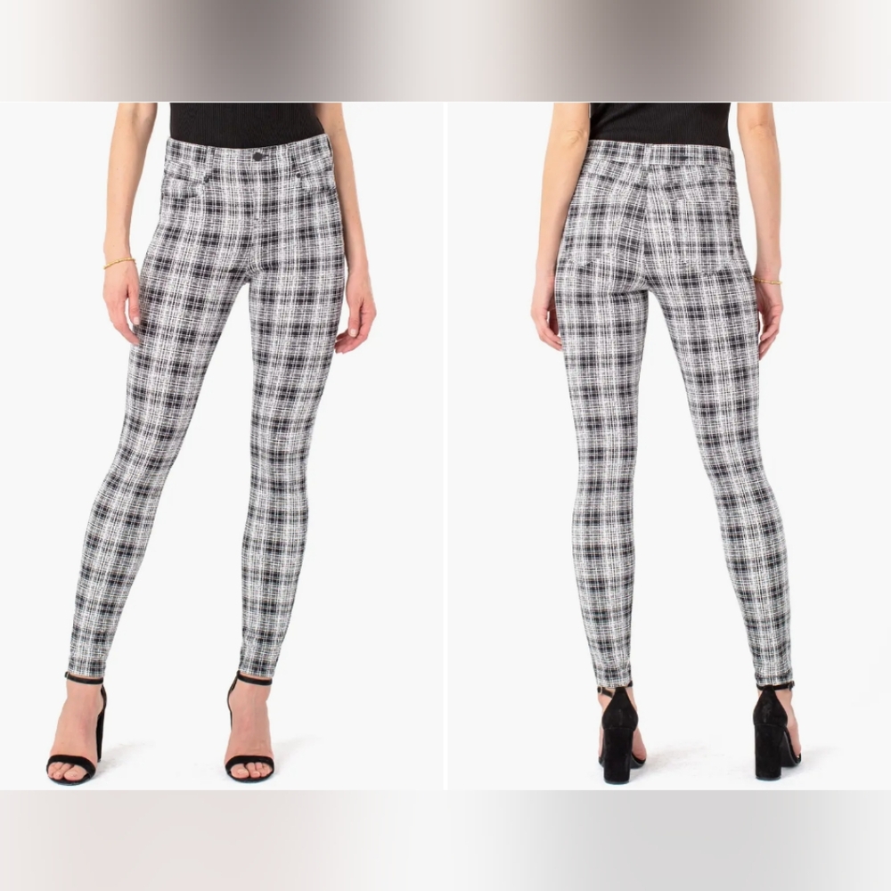 Liverpool Gia Glider High Waist Glen Plaid Skinny Pull-On Pants